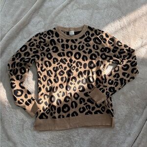 A New Day Leopard Print Sweater - Tan and Black